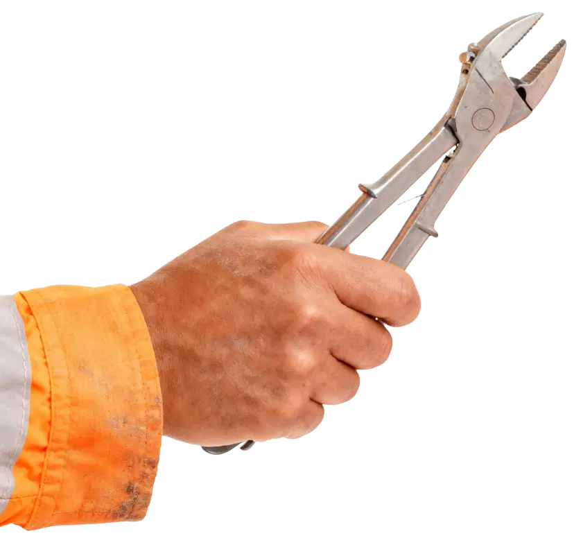 Hand with pliers