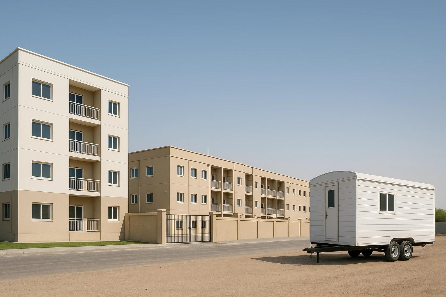 صورة تظهر فيها أنواع مساكن العمال