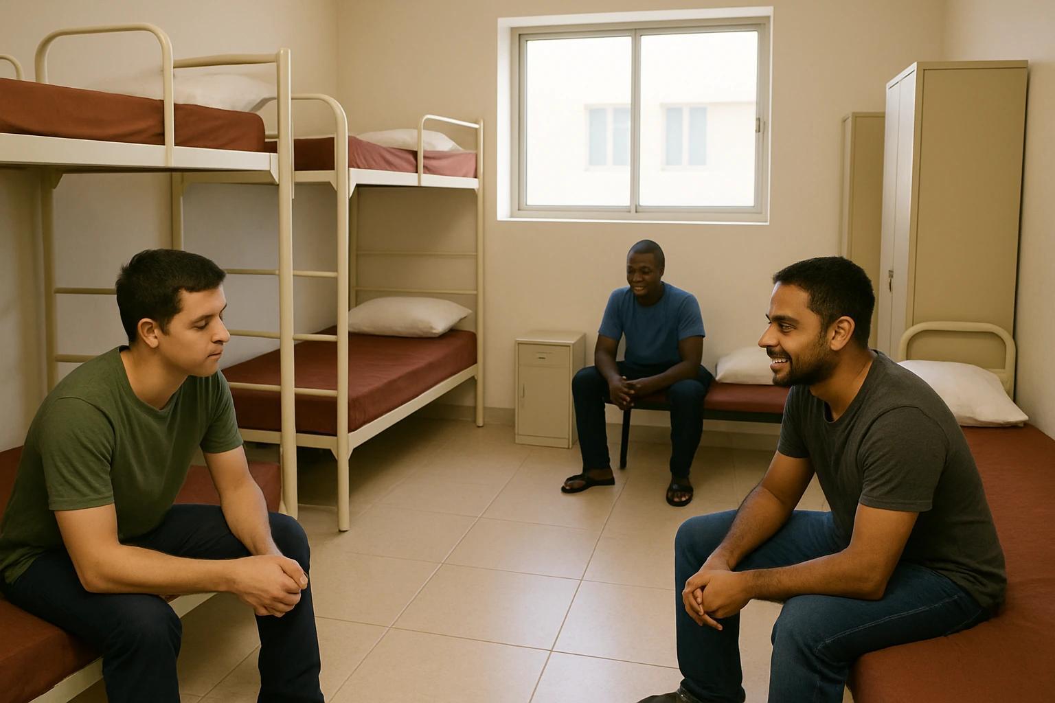 عاملين يجلسون سوية في مسكن عملي نظيف